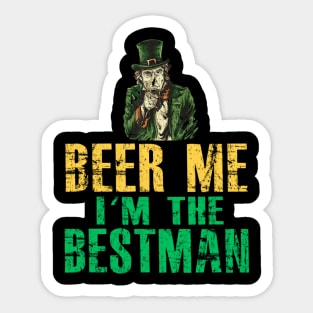 FUNNY BEER ME I'M THE BESTMAN Sticker